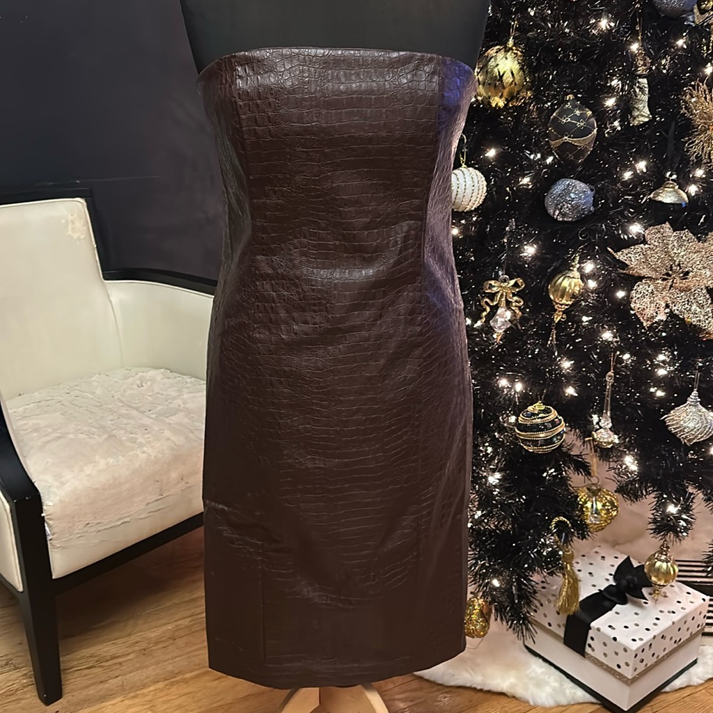 seven for all mankind faux leather dress Hit Different Faux Leather Mini Dress Black main image 1